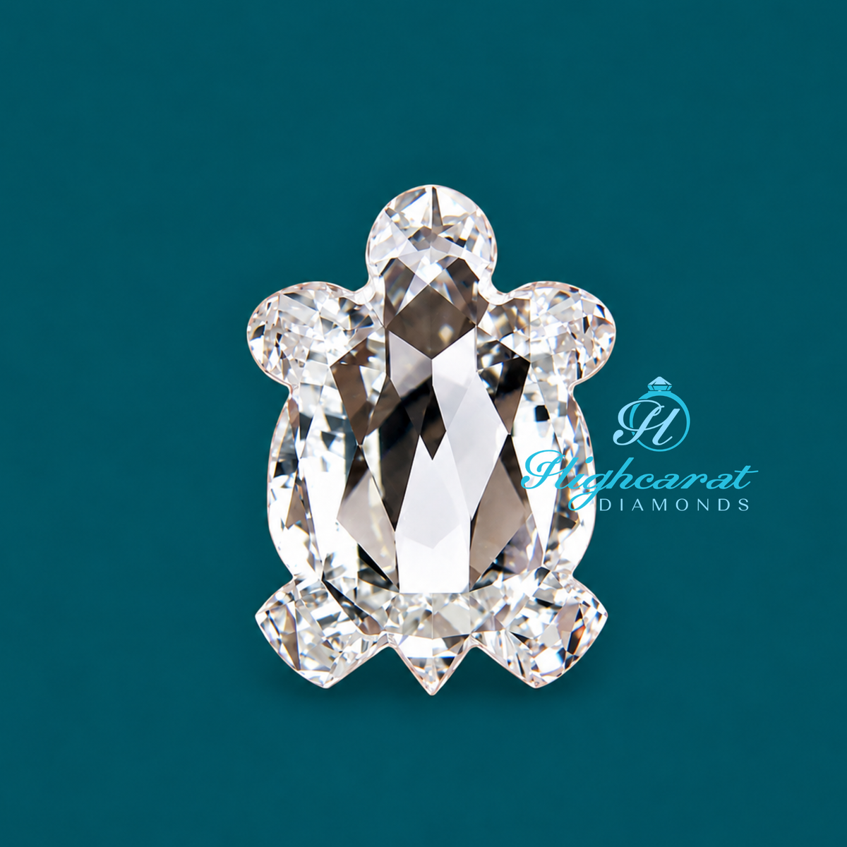 Turtle shape lab grown antique diamond